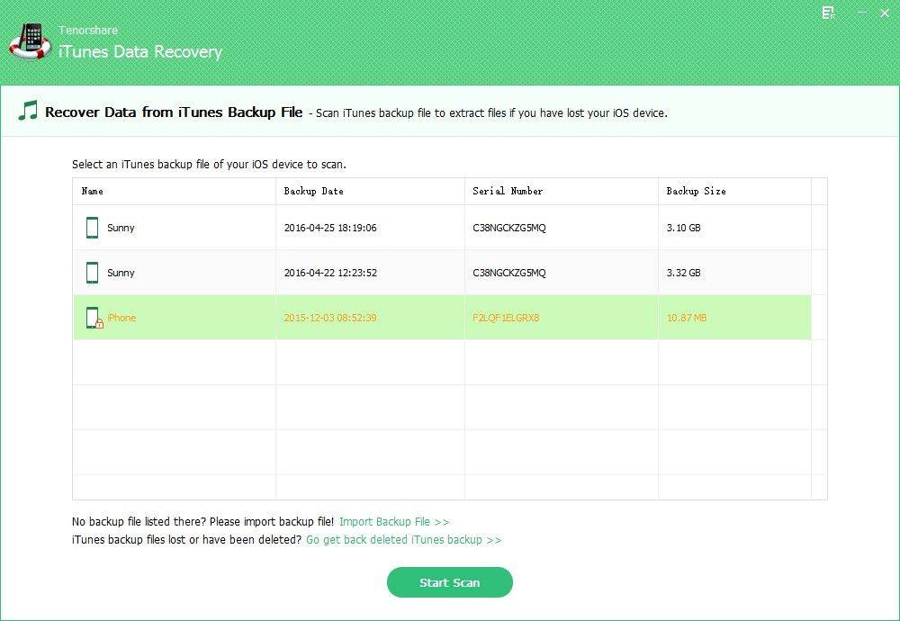 Tenorshare iTunes Data Recovery - iTunes 数据恢复丨反斗限免