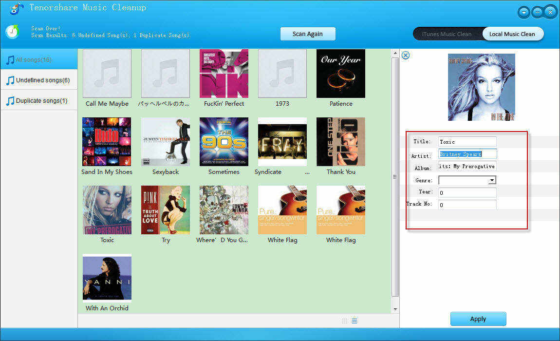 Tenorshare Music Cleanup - 音乐文件整理丨反斗限免