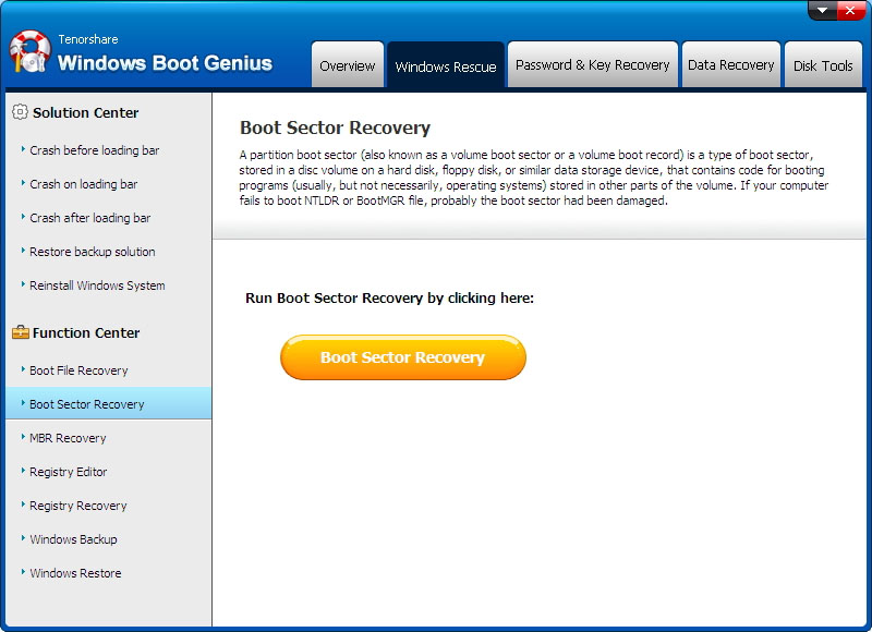 boot sector recovery