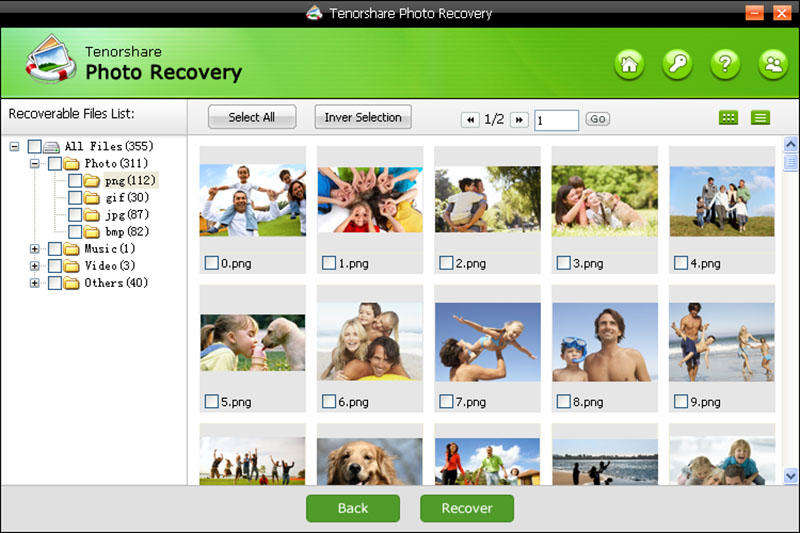 Recover lost photos and other files.