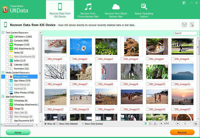 Click to view Tenorshare iPhone Data Recovery 7.1.0.0 screenshot