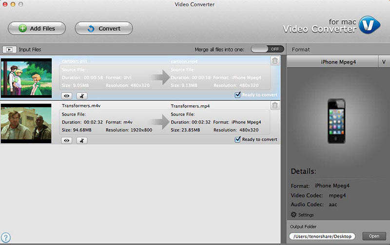 Convert all regular video files on Mac