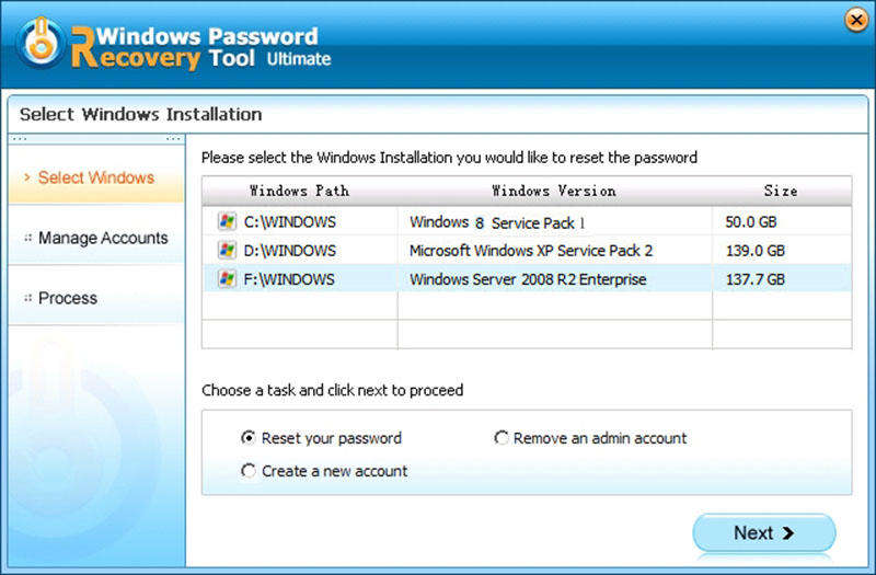 Recover and reset Windows password.