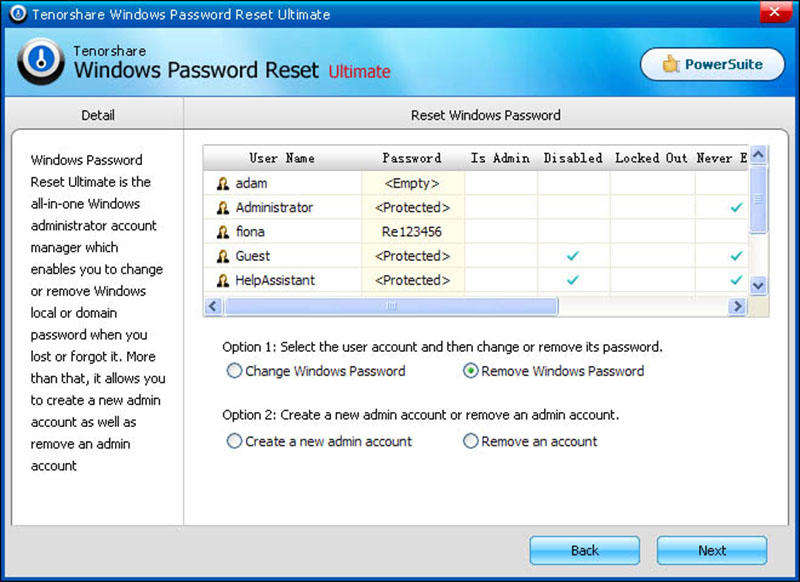 Remove and change Windows password
