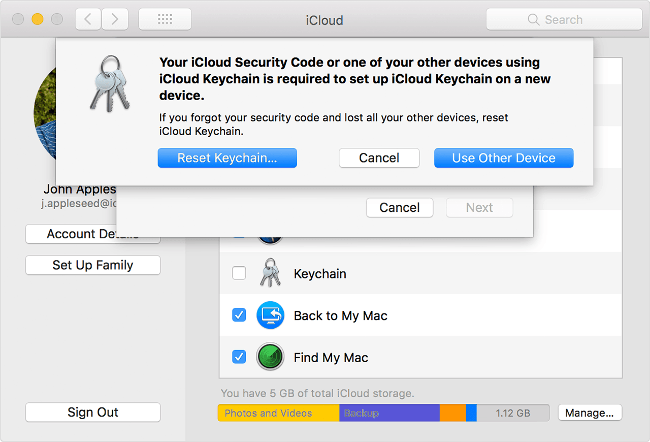 reset icloud keychain reset icloud keychain