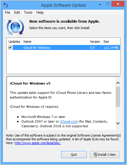 apple update software windows 10