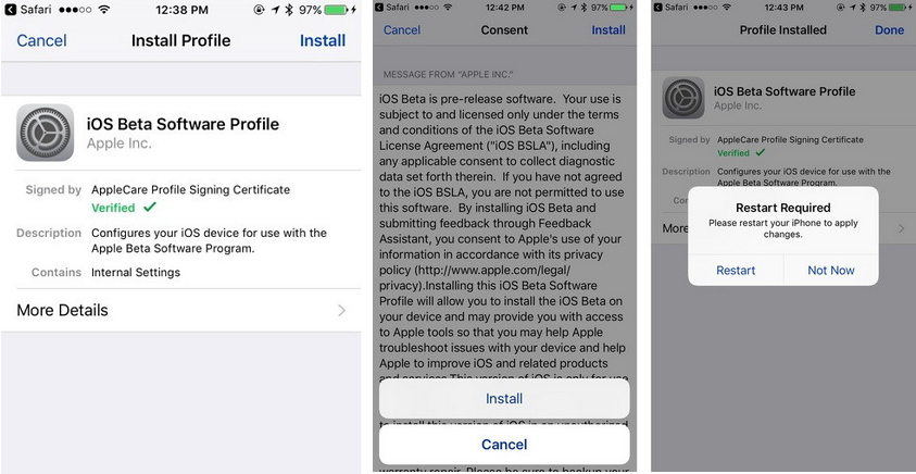 download beta profile ios 15