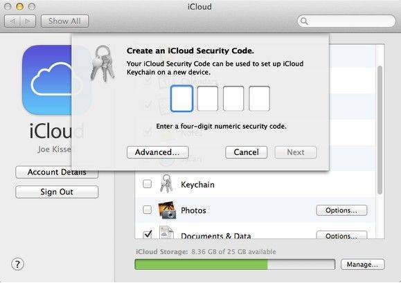 icloud security code
